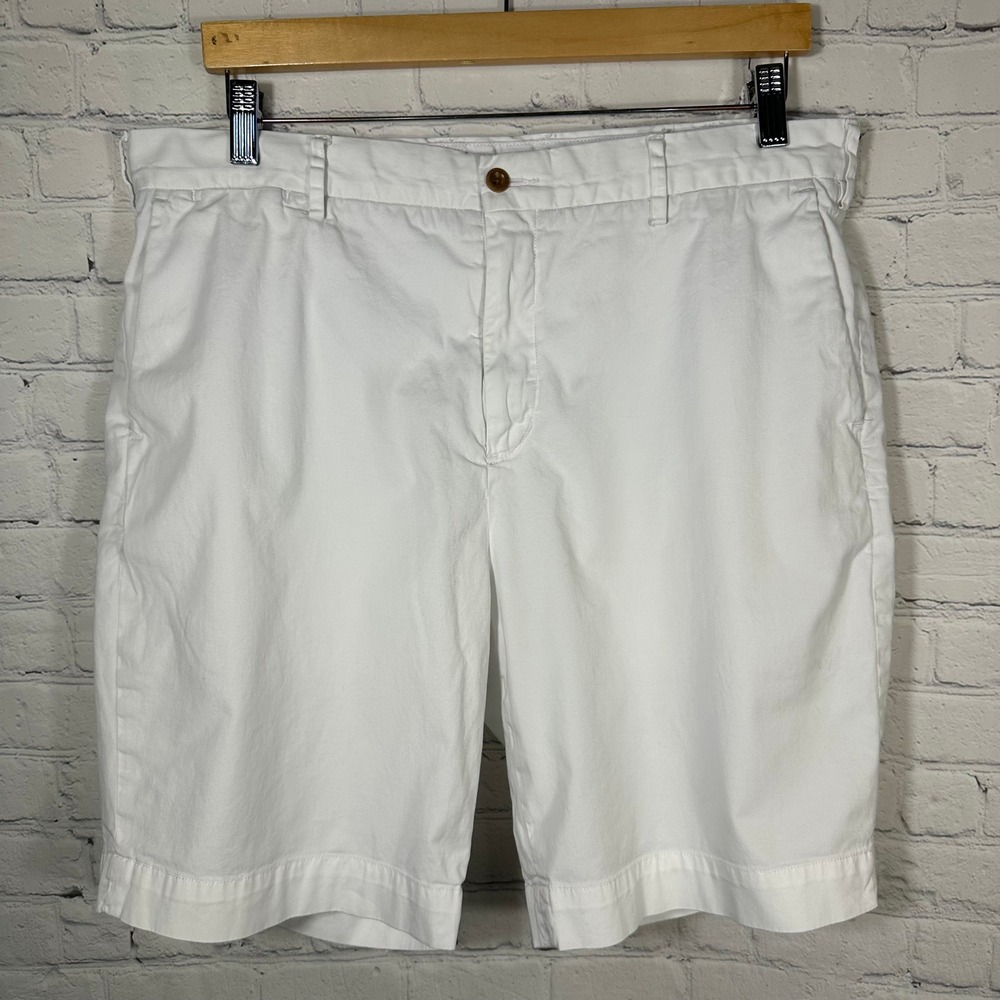 Polo Ralph Lauren Mens‎ Stretch Classic Fit Chino Shorts White Size 35 Cotton